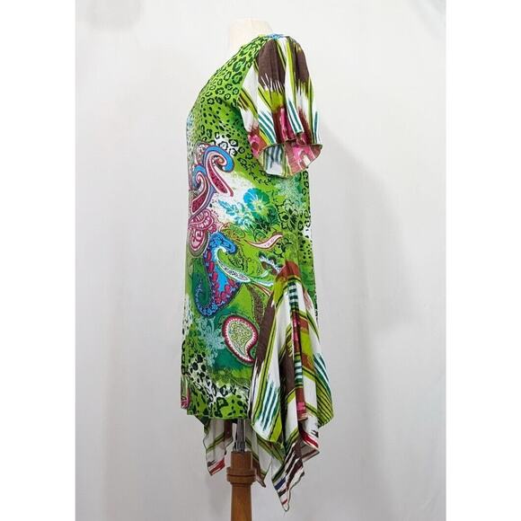 Peppermint Bay Tunic Top Dress Colorful Abstract Print Cover Up Misses Size L - Picture 3 of 6